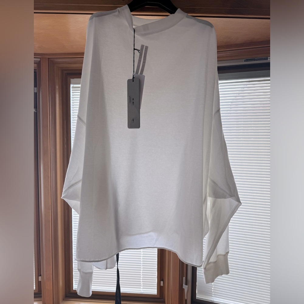 Rick Owens Crater T Milk white DU01B7261 RN O/S long sleeve Unisex